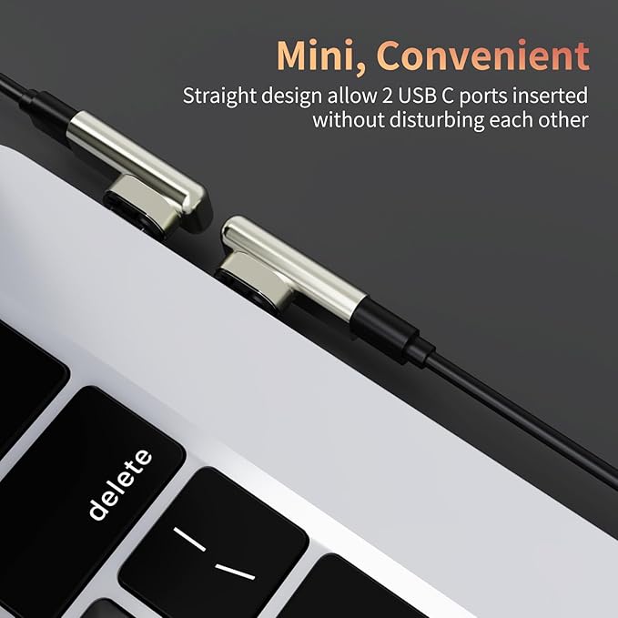 240W Right Angle 90 Straight Magnetic USB C Adapter Extender Straight USB4 40Gbps 8K 60Hz for Thunderbolt 3/4, MacBook Pro/Air,Steam Deck, PS5 (2 Pack) W/ 2 Connector Tips