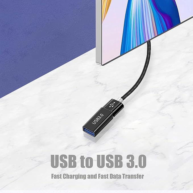 4PACK UpgraDed USB Female to USB-C Adapter - Compatible with MacBook Pro/Air, iPad Pro, Google Pixel, Huawei & More