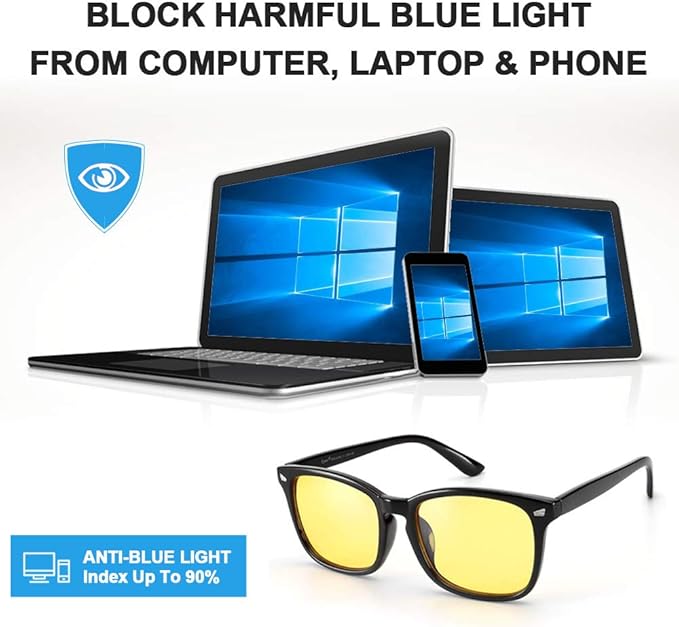 Cyxus Blue Light Glasses Men Women Reduce Eye Strain UV Blocking for Office Work Computer Screen 8082