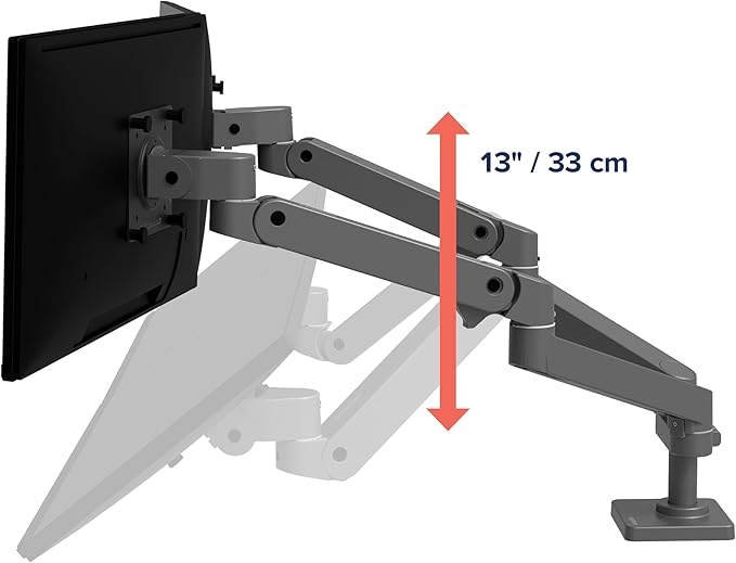 Ergotron – Upgraded LX Pro Premium Dual Monitor Arm, VESA Desk Mount – for 2 Monitors Up to 27 Inches, 4 to 20 lbs Each – Dark Grey