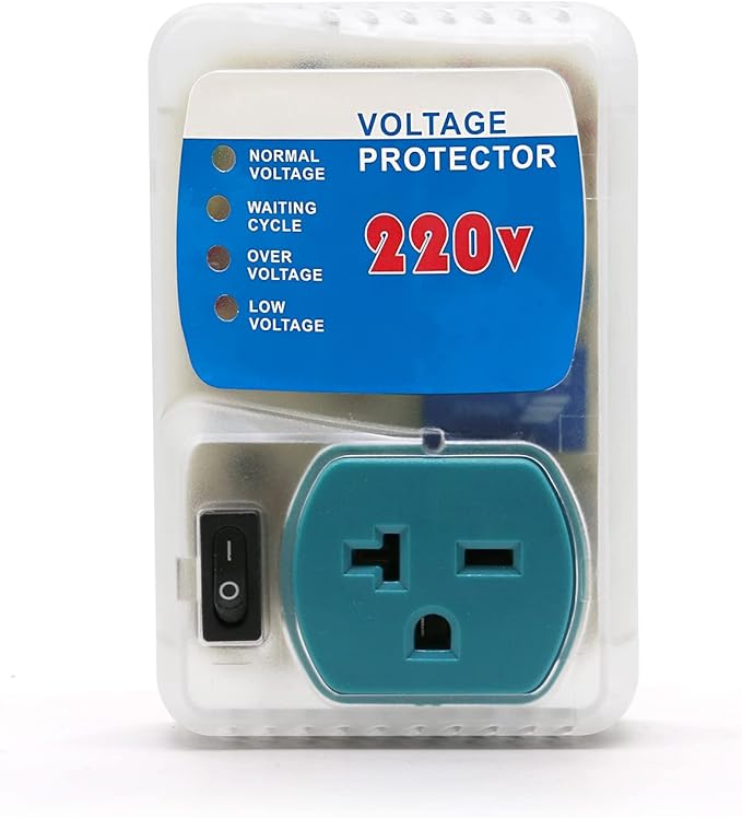 [ETL Listed] BSEED Electronic Surge Protector for Home Appliance,Voltage Protector Suit for Refrigerators and Freezers, Voltage Brownout Outlet 220V 20A,4400Watts(1 Pack)