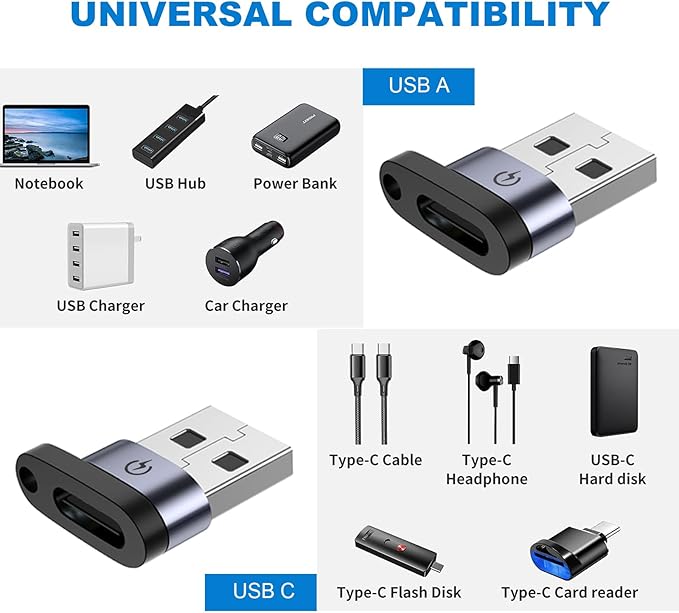 USB C to Micro Adapter, USB C to Micro Adapter, Micro to USB C Adapter, USB C to USB Adapter,USB to USB C Adapter,USB C to USB B Adapter,9 Stück.