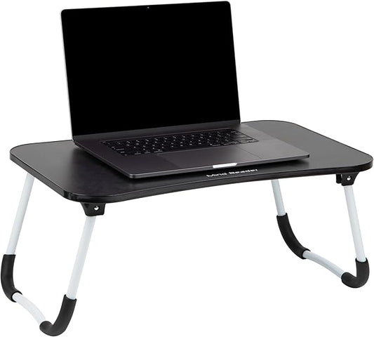 Mind Reader Lap Desk Laptop Stand with Folding Legs, Portable Bed Tray Table for Laptop, Breakfast, Reading, Crafts, MDF, Black