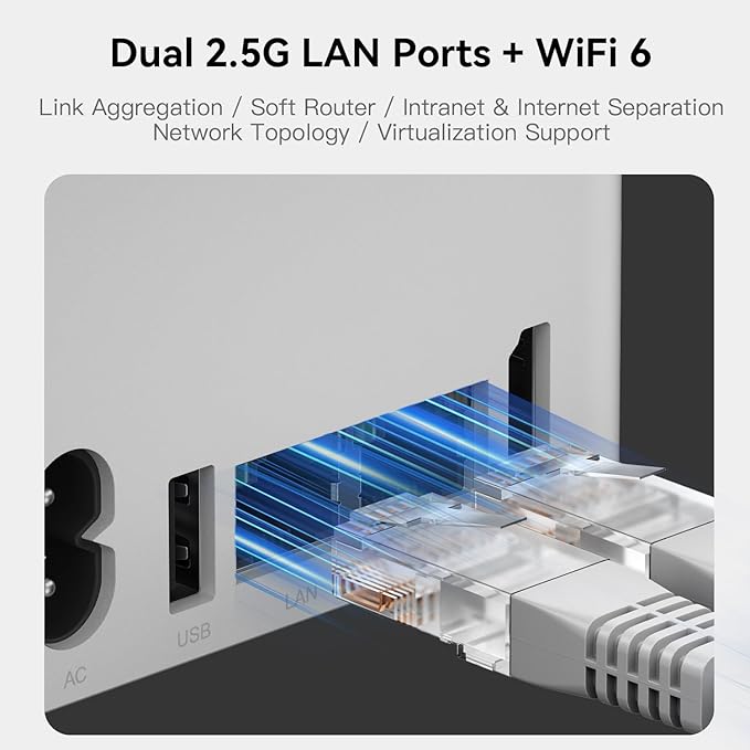 Beelink ME Mini PC, Desktop NAS Intel N95 12G LPDDR5, 64G EMMC, 6 x M.2 SSD Slots, Dual 2.5G LAN/File Server/NAS Storage/Network Attached Storage/Private Cloud/Network Storage