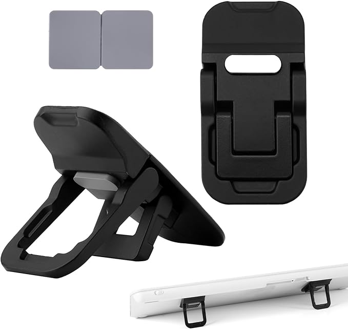 2pcs Flip Computer Keyboard Stand for Desktop, Mini Laptop Cooling Leg Rack Invisible Heightened Dual Tilted Adjustable Keyboard Feet Riser Ergonomic Office Desk Accessories for Notebook (Black)