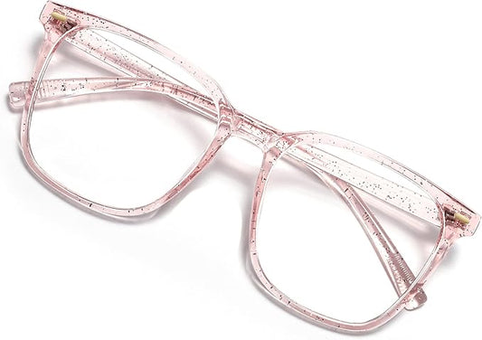 Oversized Square Blue Light Blocking Glasses for Women Men, Anti-Fatigue Computer Monitor Glasses Reduce Eye Strain