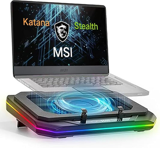 Cooling Pad for Msi Stealth 16 18 14 AI Studio 18 HX AI,A16 AI+, A18 AI+ 15M GS75 GS76 GS77 (Katana 15 17 A17 A15 GF76 GF66) Gaming Laptop,Cooler with Powerful Turbo Fan, RGB Light Mode,Touch Start ﻿
