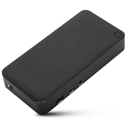 Targus Dual Monitor Universal USB-C DV4K DP Docking Station with 65W Power - Broad Compatibility with a Range of Hosts, Devices, Peripherals, Laptops, and Operating Systems (DOCK315USZ)