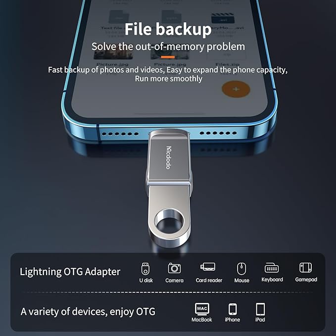 mcdodo Lightning Male to USB3.0 Female Adapter OTG Cable,USB Camera Adapter OTG Data Sync Cable 2 Pack Support Camera Card Reader for iPhone Mouse and Keyboard Hub,Piano Converter,USB Disk Connection