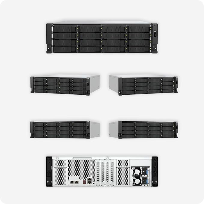 QNAP TS-h1677AXU-RP-R7-32G | 16-Bay 3.5"/2.5"-inch SATA, Ryzen Pro CPU, 2 x 2.5 GbE + 2 x 10GbE Base-T, Redundant-Power Rackmount (3U) NAS