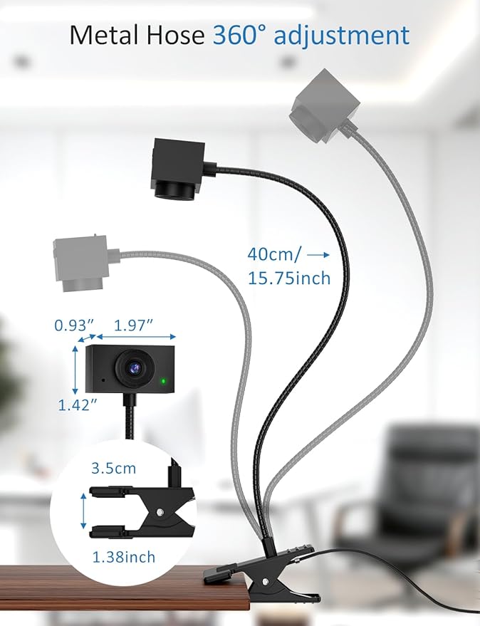 Webcam for PC, 1080P Streaming Camera, Web Camera for Desktop Computer/Laptop Webcam with Microphone, Plug and Play USB Web cam with Bracket, Manual Focus, for Live Streaming, Video Calls, Meetings