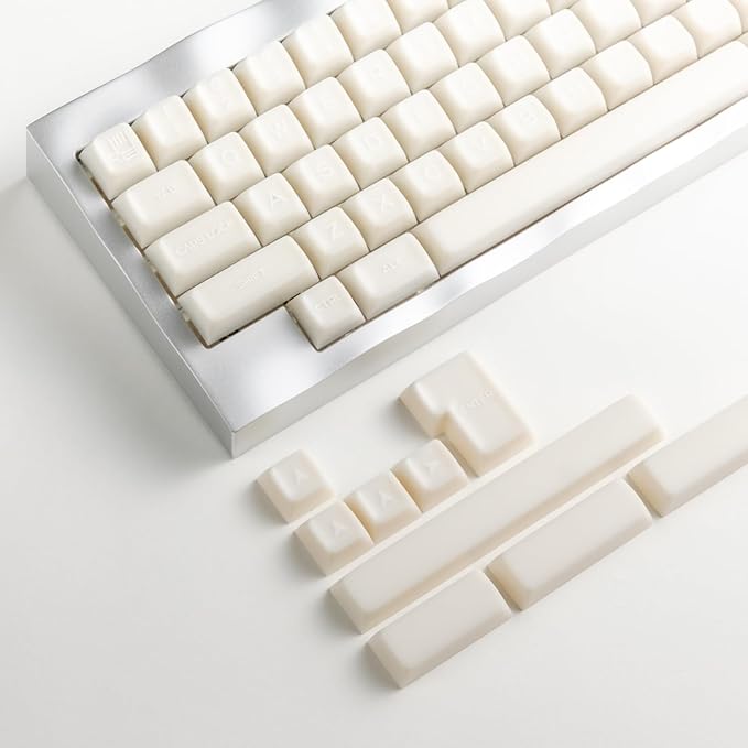 ULTRAEQUIP White Jade Keycaps, 160 Keys Double Shot PBT Keycaps RSA Profile, Translucent Shine Through, Custom Set with Split 7U Spacebar for Alice ISO ANSI 60, 75, 80, 95, 100% Mechanical Keyboard