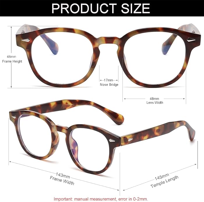 NIDOVIX Retro Round Blue Light Blocking Glasses for Men Women, Vintage Frame Non-prescription Computer Reading Eyeglasses