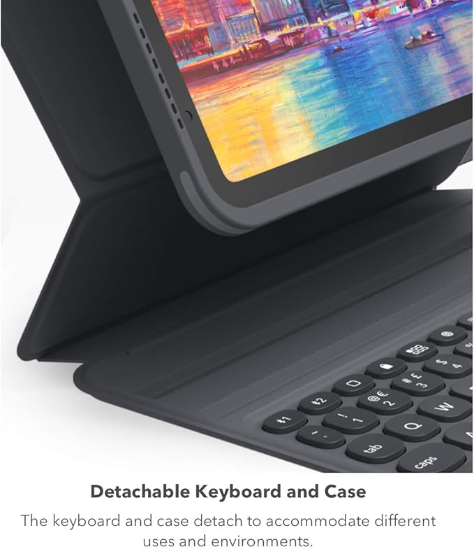 ZAGG Pro Keys Detachable Case and Wireless Keyboard for iPad Air 11" (M3)/ (M2)/ 10.9" (Gen 4, Gen 5) - Bluetooth Pairing, Backlit Laptop-Style Keys, Apple Pencil Holder, Black