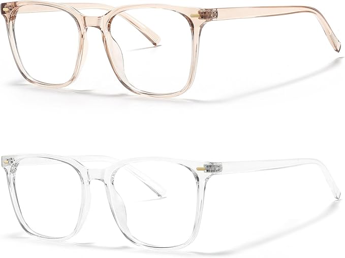Oversized Square Blue Light Blocking Glasses for Women Men, Anti-Fatigue Computer Monitor Glasses Reduce Eye Strain