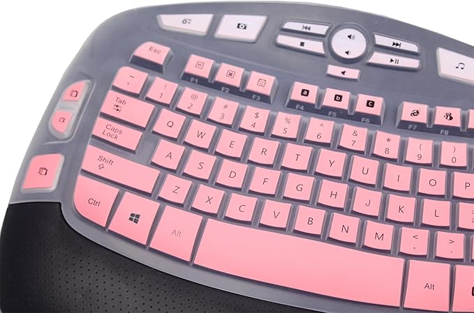 Silicone Keyboard Skin Cover Compatible for Logitech K350 MK550 MK570 Wireless Wave Keyboard, Logitech K350 MK550 MK570 Keyboard Skin (Ombre Pink)