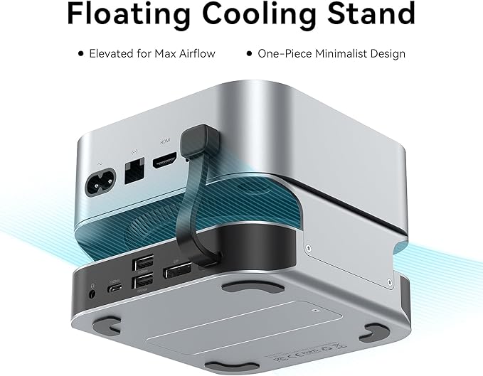 VENTION for Mac mini M4 Dock, 10 in 1 Aluminum Stand for M4/M4 Pro with M.2 NVMe SSD Enclosure, 4K@240HZ/144HZ USB A 3.2, 10Gbps Transfer, USB C Extender, SD/TF Reader, Silver