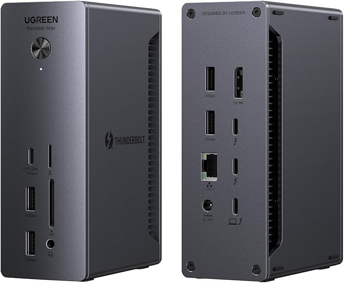 UGREEN Thunderbolt 4 Dock 13-in-1 40Gbps Docking Station with Dual 4K@60Hz Single 8K Display, 90W Charging for Laptop, 2.5GbE, SD/TF 4.0. Revodok Max 213 for MacBook Surface Pro and More