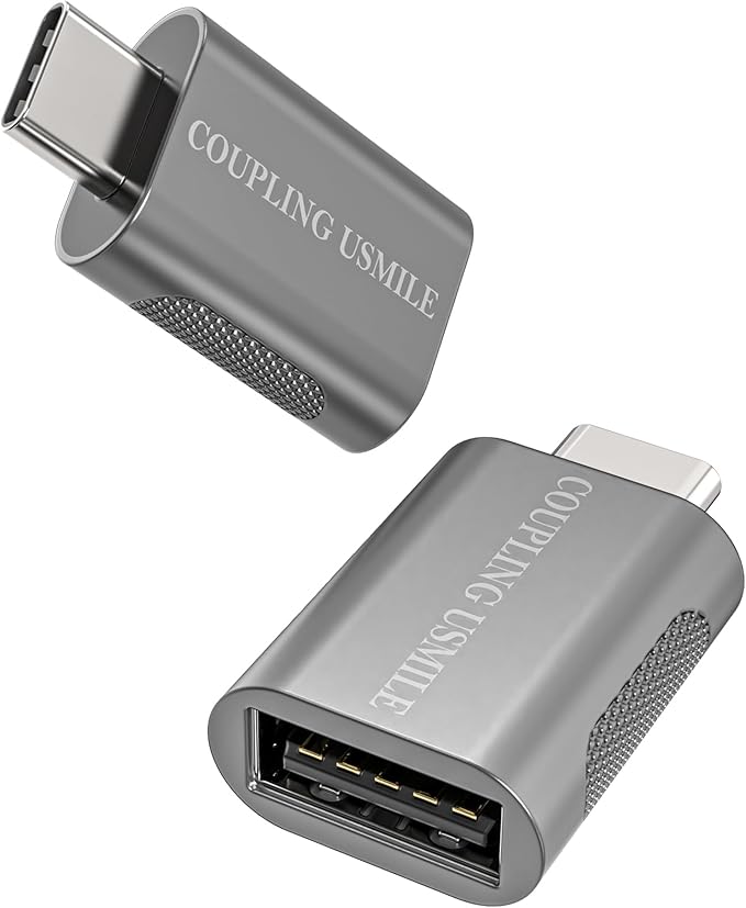 USB C to USB Adapter 2-Pack, 10Gbps High-Speed Type C to USB 3.0 Adapter with OTG, Compatible with MacBook/iPhone 17/16/15/14, iPad, Chromebook, Galaxy S25/S24 (Grey)