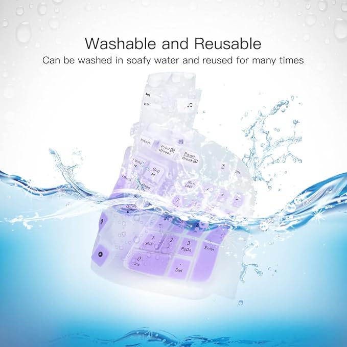 Keyboard Cover for Logitech K350 MK550 MK570 Keyboard Cover Skin for Logitech K350 MK550 MK570 Wireless Wave Keyboards Covers Skin Protector Accessories, Ombre Purple