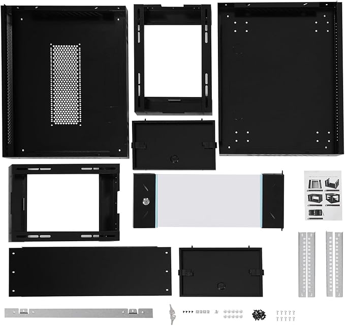 4U Wall Mount Server Cabinet, Network Rack,Server Cabinet with Lockable Door and Side Panels for Offices Data Centers Factories IT Equipment, A/V Devices (23.62"x17.72"x9.45")