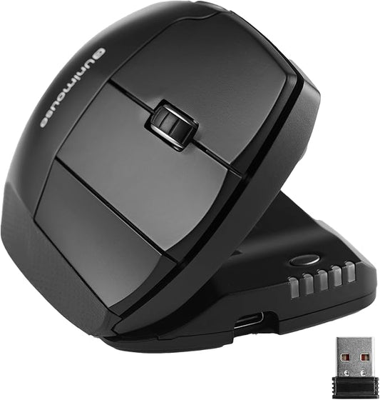 Contour Design UniMouse Wireless Ergonomic Vertical Mouse: Adjustable 35-70° Tilt for Carpal Tunnel, RSI, Wrist Pain Relief | Customizable Thumb Rest Right Hand Mouse for Hand Pain | Mac PC Compatible