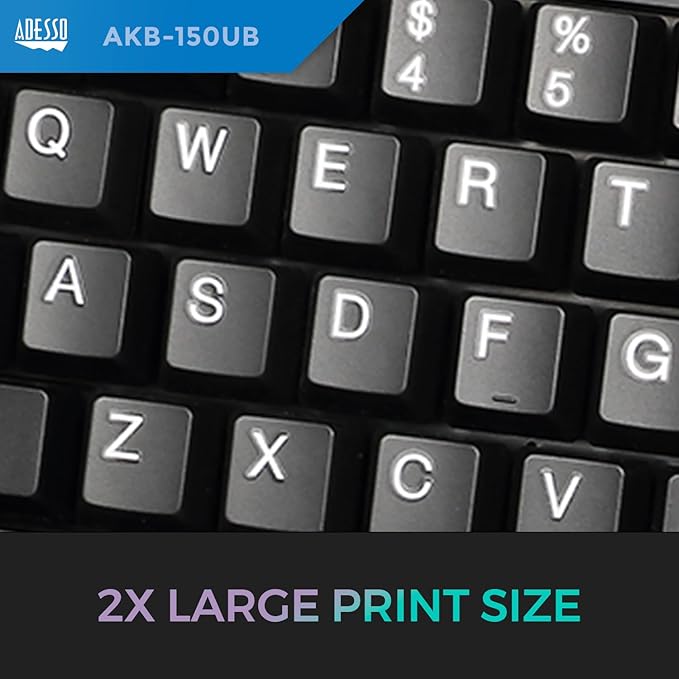 Adesso Ergonomic Split Keyboard AKB-150UB Comfort Ergo Design with Palm Rest, 105-Key US Layout, USB Connectivity, Multimedia & Internet Controls