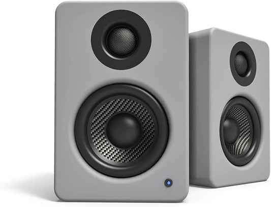 Kanto YU2MG PC Gaming Desktop Speakers | 3" Composite Drivers | 3/4" Silk Dome Tweeter | Class D Amplifier | 100 Watts | Built-in USB DAC | Subwoofer Output | Pair | Matte Grey