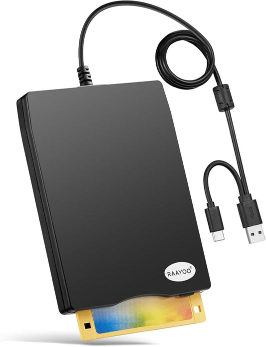 Floppy Disk Reader USB Type A/C Floppy Disk Drive/Player/Converter External 3.5 inch 1.44 MB Floppy Disc Reader Compatible with Windows 11/10/8/7/XP/2000 PC Laptop and Desktop