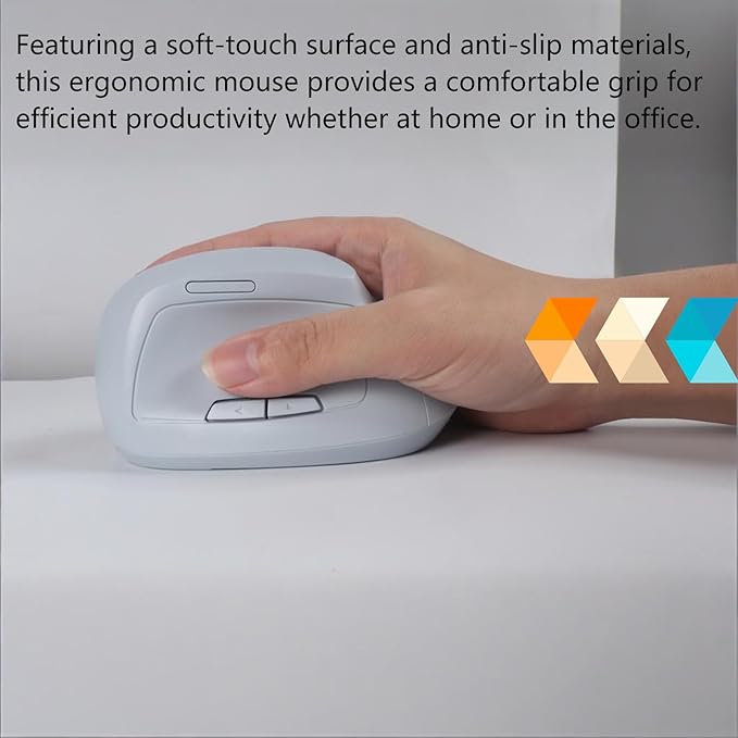 Wireless Ergonomic Vertical Mouse - Silent Clicks, Comfortable Grip & Carpal Tunnel Relief - Ideal for Office Work, Home Use & Multi-Device Compatibility (Blue)