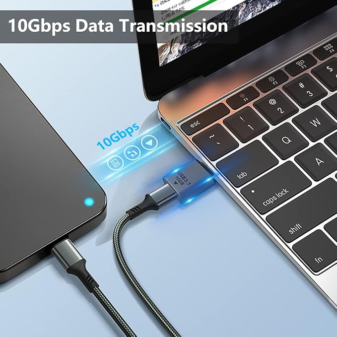 Poyiccot 10Gbps USB C to USB Adapter 3.1 Gen 2, (1-Pack) USB C Female to USB Male Adapter Double-Sided SuperSpeed Data Sync & ChargingOTG Converter Connector for Laptop, PC, Power Bank