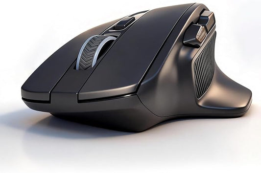 XUANGUI Wireless Ergonomic Mouse Comfortable Bluetooth Cordless Mice, Max 4800 DPI Ergo Witeless Optical Mose with Side Buttons and USB Dongle, Blue Tooth / 2.4G for Computer Laptop Macbook Chromebook