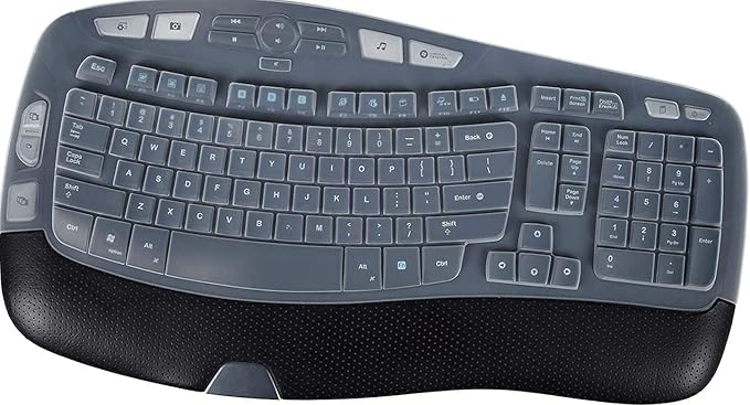 Keyboard Cover for Logitech K350 MK570 MK550 Keyboard Cover Skin for Logitech K350 MK550 MK570 Wireless Wave Keyboards Covers Protector Accessories, Clear