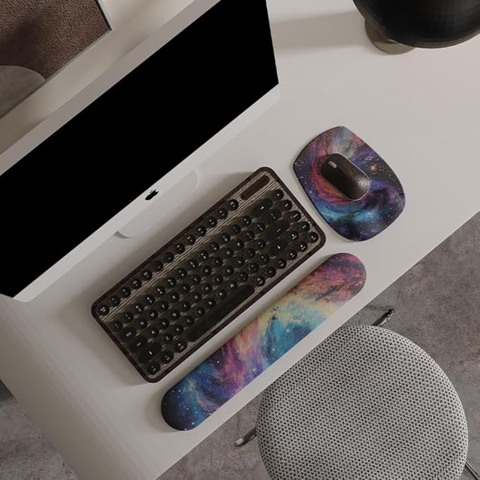 ErgoFlow Gel Wrist Rest Mouse Pad-Ergonomic Cushion for Desk, Cute Aesthetic Computer Decor for Women,Small Mousepad Mat&Laptop Pads-Office,Home Wireless Support&Ergo Accessories (08Spiral Galaxy)