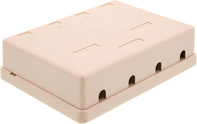 Networx® 4-Port Ethernet Keystone Jack Surface Mount Box, Unloaded, Ivory