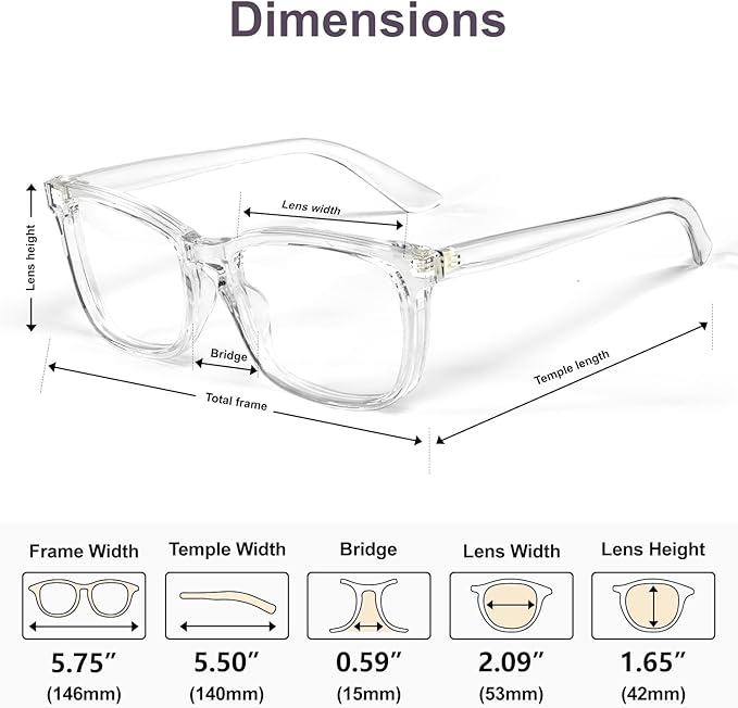 VISOONE Blue Light Blocking Glasses Square with Anti Computer Glare for Gaming Women and Men MONTANA