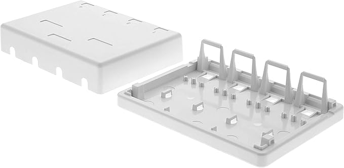 Networx® 4-Port Ethernet Keystone Jack Surface Mount Box, Unloaded, White