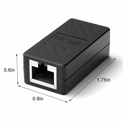 40 PCS Gigabit RJ45 Coupler, Ethernet Extender Connector in Line Coupler for Cat8/Cat7/Cat6/Cat5e/Cat5 Ethernet Cable Extender Adapter Female to Female (Black)