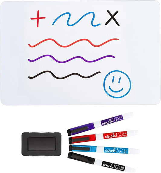20x13 Stain-Resistant Magnetic Whiteboard for Fridge - Includes 4 Markers and Big Eraser With Magnets - Dry Erase Board - Refrigerator White Board Organizer and Planner