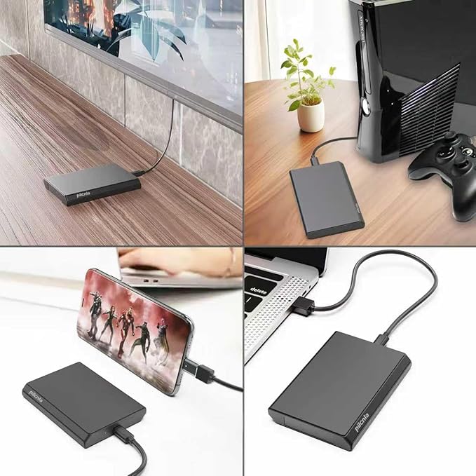 Portable External Hard Drive,USB-C,HDD USB 3.0,for Windows, Mac,Android,TV,Phone,Laptop,Desktop,PS4/5,Xbox One X/S, Xbox 360, Xbox Series X/S (HDD2-500G)
