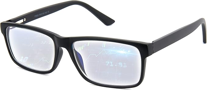 BLUE CUT Blue Light Blocking Glasses for Men and Women – Anti-Fatigue Computer Gaming Glasses to Reduce Eye Strain, Black, 1.00 Magnification