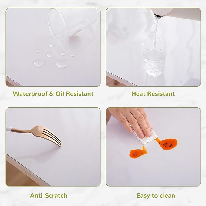 16 x 22 Inch Clear Table Cover Protector, Clear Desk Mat, Table Protector, 1.5mm Plastic Table Cover, Vinyl Table Protector, Desk Mats on Top