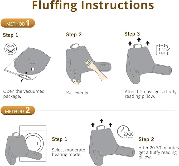 Sasttie Reading Pillow, Velvet Back Pillow for Bed Sitting Up, Adult Back-Rest Support Cushion with Arms for Sit Up on Couch, Sofa, and Floor, Dorm Essentials, Reading Accessories, Orange