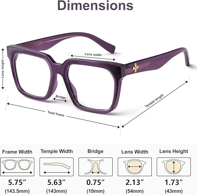 VISOONE Rectangle TR90 Blue Light Blocking Glasses Computer Eyewear with Preppy Look for Women and Men Cougar