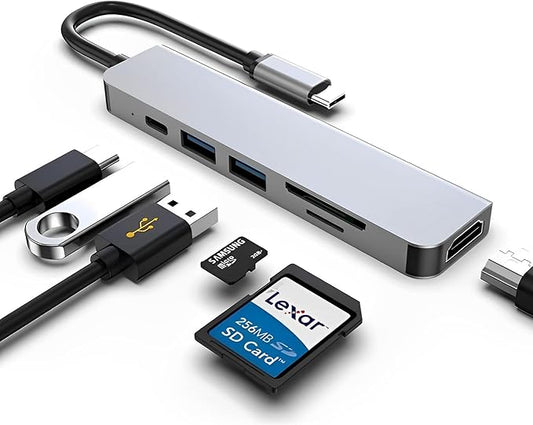 USB C Docking Station, HDMI to USB c Adapter for Monitor, USB-C Hub HDMI Dongle for Laptop, Micro SD Card Reader usbc Dock for Chromebook, usbc to USB Adapter Multiport for MacBook pro