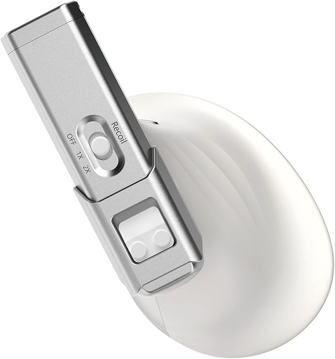 ErgoStrike7: Next-Gen FPS Gaming Mouse with Recoil (White) - FPS Gun Grip Mouse, Ergonomic Vertical Design, Wireless/Wired USB for PC Gamers