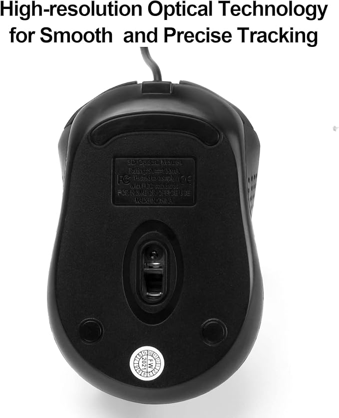 Guiheng Ergonomic USB Wired Computer Mouse for Right or Left Hand, with Durable Clicks for PC, Laptop, Desktop, Chromebook, Notebook, Mac (Red)