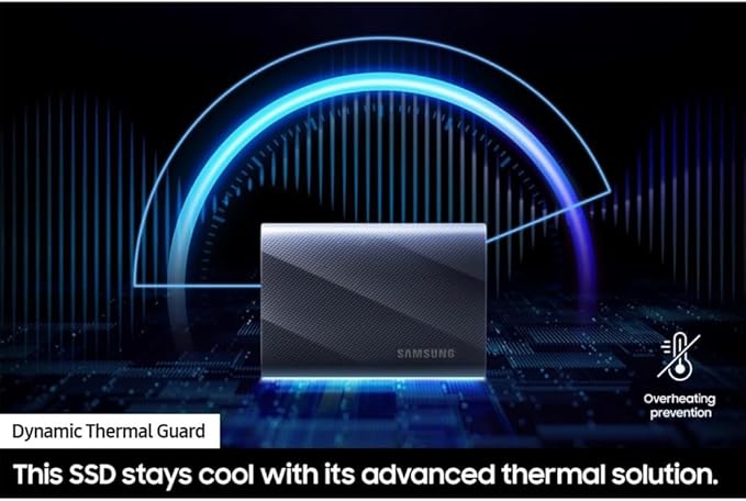 Samsung MU-PG4T0B/AM T9 4TB Portable SSD, USB 3.2 Gen 2x2 2,000 MB/s Speed, Black Bundle with Hard Shell Case & Converter Adapter Type C Adapter, Type-C USB C Female to USB2.0 USB 2.0 A Male