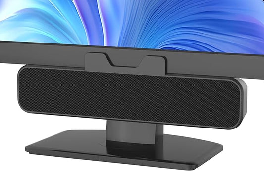 INGA Computer Speakers, USB Plug and Play Desktop Speakers, Easily Clamps to Monitor, PC Speaker with Loud Stereo Sound & Bass, Wired Computer Speakers for Study/Meeting, Compatible with MAC, Laptop