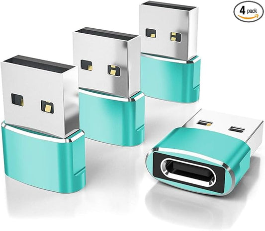 Elebase for Apple Watch Ultra 3 Adapter,USB to USB C Adaptor 4 Pack,Type C Female to A Male Charger Converter for iWatch Series 8 7,iPhone 17 16 15 14 Pro Plus Max,Airpods 4,iPad 9 10 Air 5 Mini 6 7 8